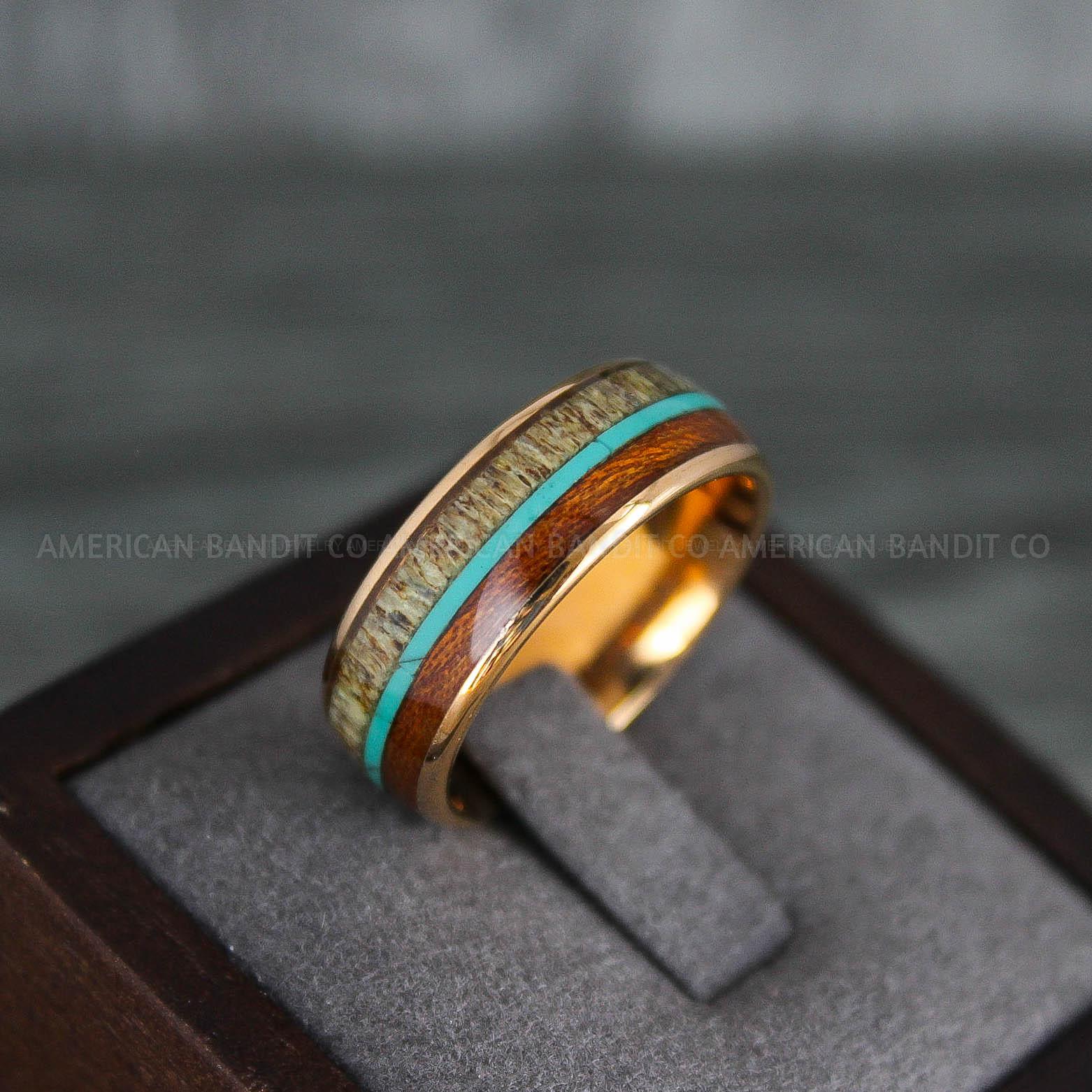 IMG_7785 Deer Antler Ring, Antler Wedding Band, Deer Hunting Ring, Deer Hunting Ring, Deer Antler Wedding Ring, Gold Wedding Band, His Wedding Ring - Image 1