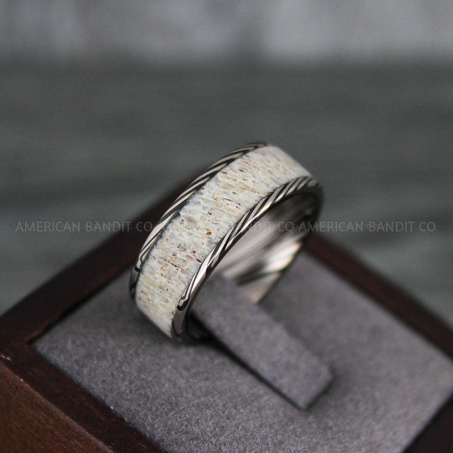 IMG_7786 Deer Antler Ring, Antler Wedding Band, Deer Hunting Ring, Deer Hunting Ring - Image 1
