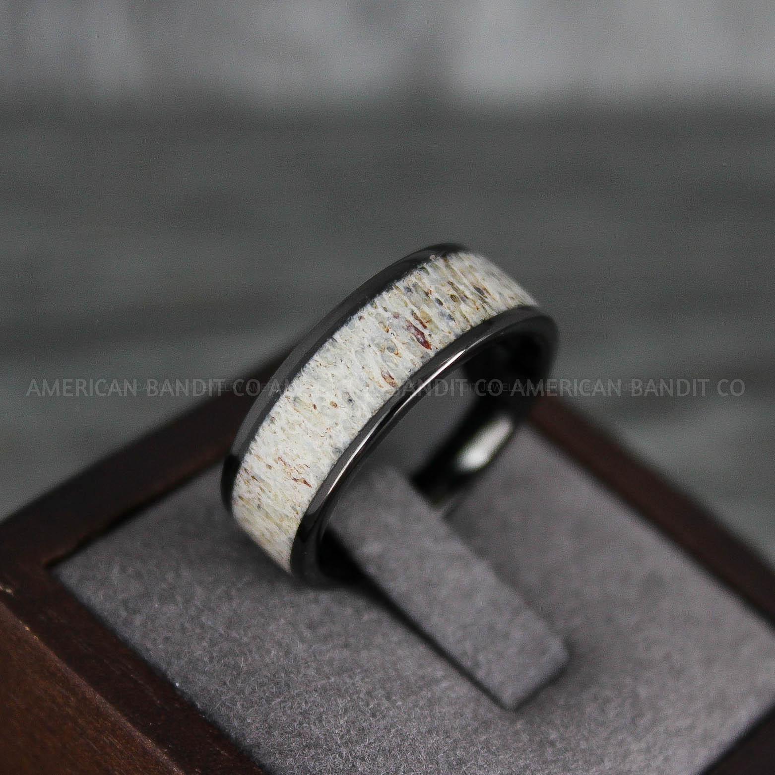 IMG_7787 Deer Antler Rings, Couple Rings, Wedding Ring Set, Antler Wedding Bands, Deer Hunting Rings, Deer Hunting Rings - Image 1