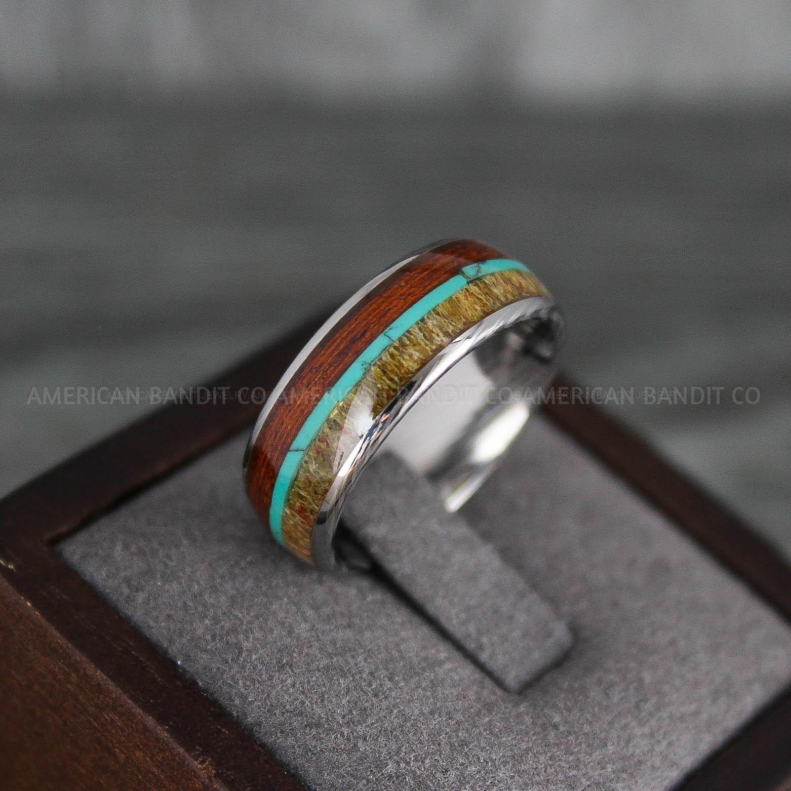 IMG_7790 Deer Antler Ring, Antler Wedding Band, Deer Hunting Ring, Deer Hunting Ring, Deer Antler Wedding Ring, Silver Wedding Band, His Wedding Ring - Image 1