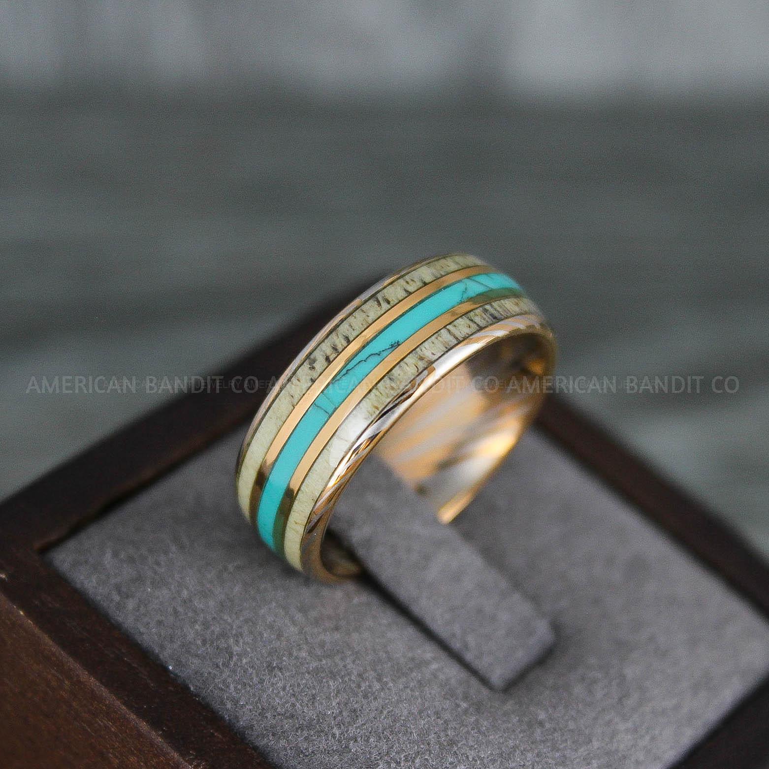 IMG_7792 Deer Antler Rings, Couple Rings, Antler Wedding Bands, Deer Hunting Rings, Deer Hunting Rings - Image 1