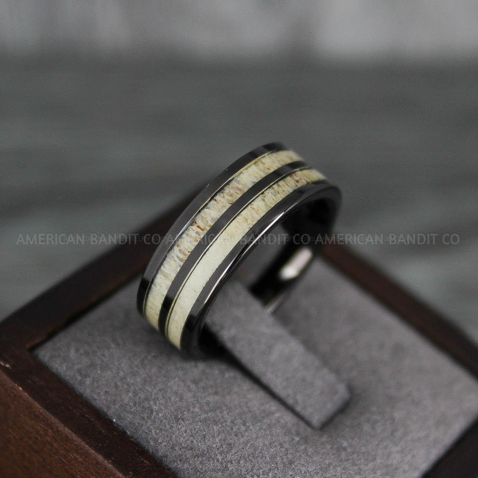IMG_7793 Deer Antler Rings, Couple Rings, Antler Wedding Bands, Deer Hunting Rings, Deer Hunting Rings - Image 1