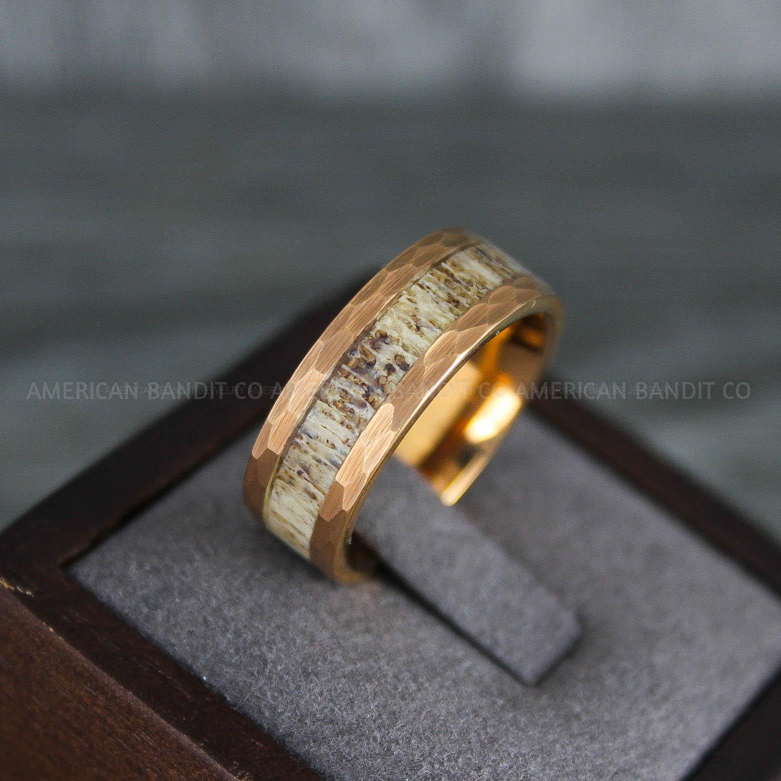 IMG_7795 Deer Antler Rings, Couple Rings, Antler Wedding Bands, Deer Hunting Rings, Deer Hunting Rings - Image 1