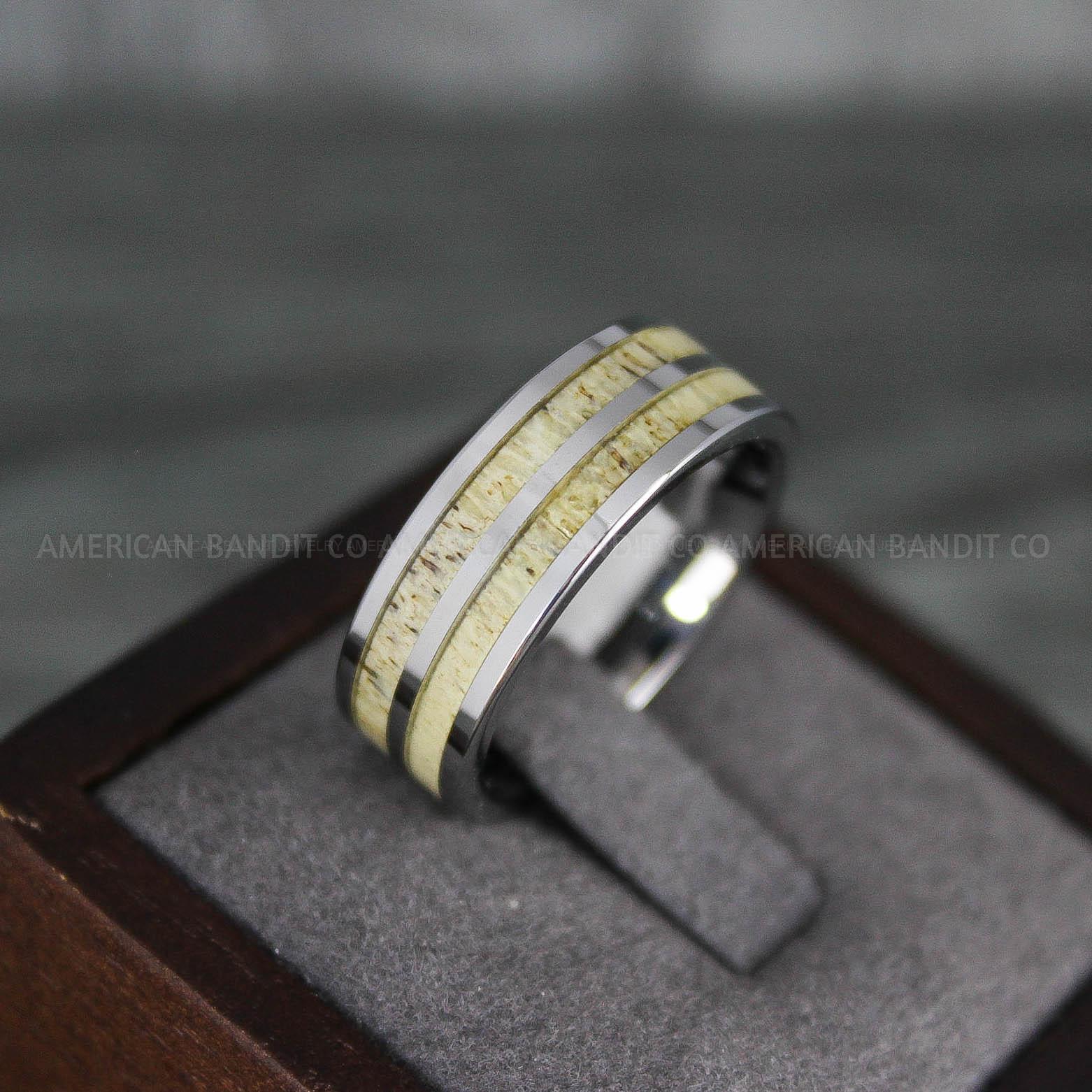 IMG_7813 Deer Antler Rings, Couple Rings, Antler Wedding Bands, Deer Hunting Rings, Deer Hunting Rings - Image 1