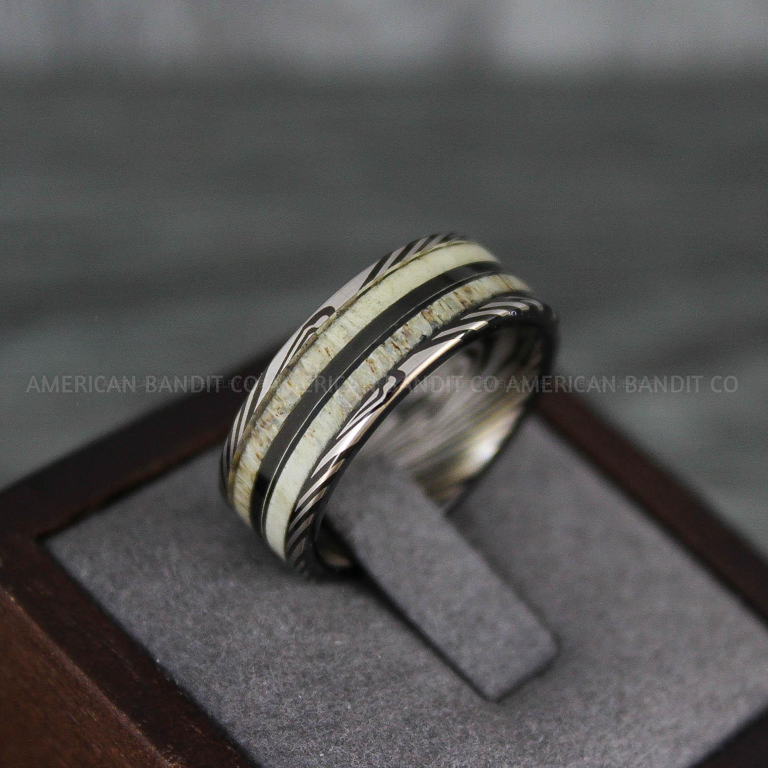 IMG_7815 Deer Antler Rings, Couple Rings, Antler Wedding Bands, Deer Hunting Rings, Deer Hunting Rings - Image 1
