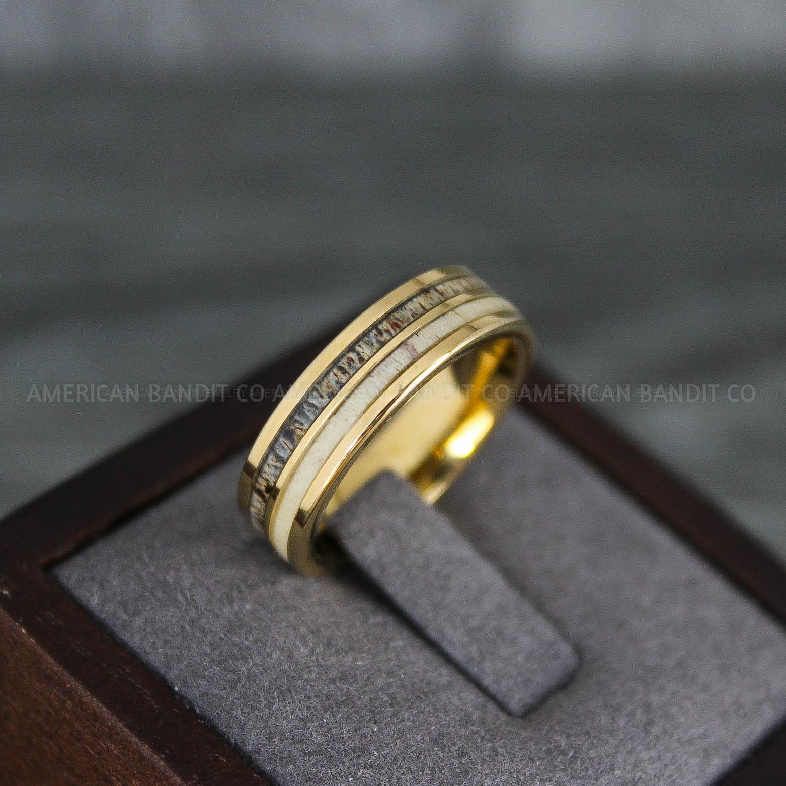 IMG_7816 Deer Antler Rings, Couple Rings, Antler Wedding Bands, Deer Hunting Rings, Deer Hunting Rings - Image 1
