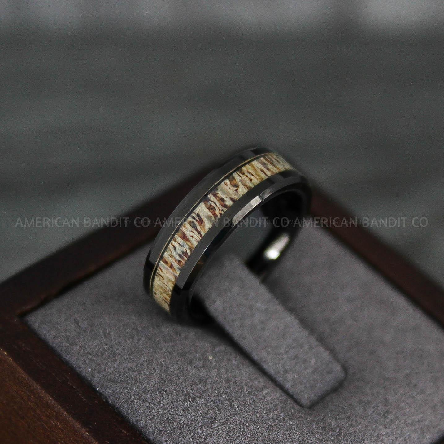 IMG_7822 Deer Antler Rings, Couple Rings, Antler Wedding Bands, Deer Hunting Rings, Deer Hunting Rings - Image 1