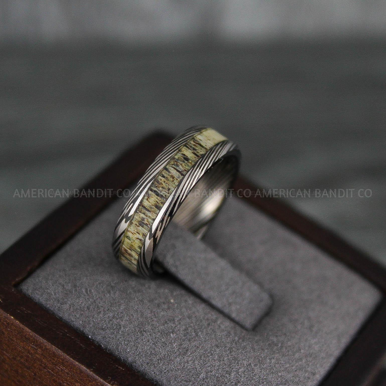 IMG_7823 Deer Antler Rings, Couple Rings, Antler Wedding Bands, Deer Hunting Rings, Deer Hunting Rings - Image 1