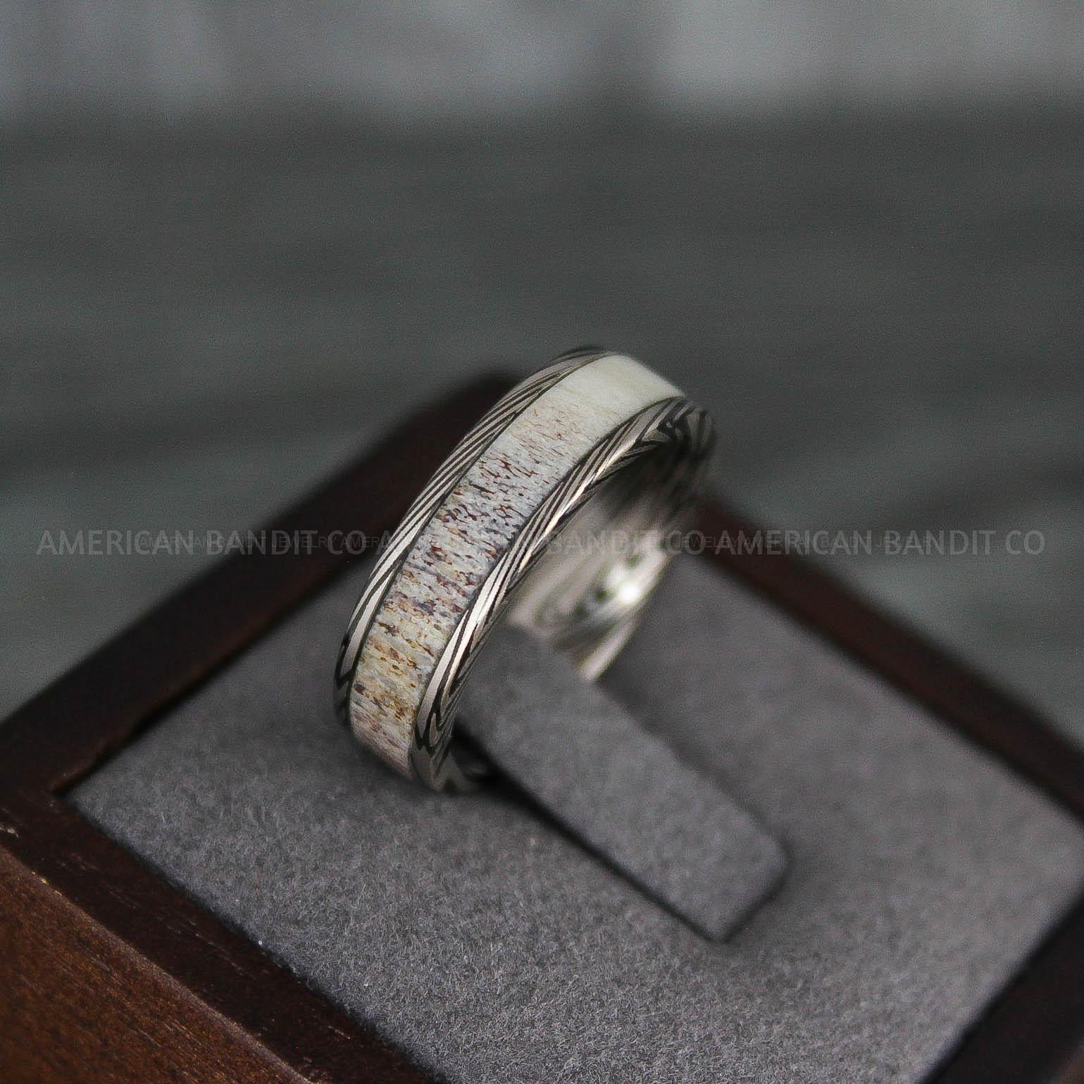 IMG_7824 Deer Antler Rings, Couple Rings, Antler Wedding Bands, Deer Hunting Rings, Deer Hunting Rings - Image 1