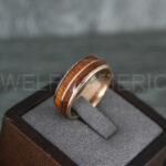 Wood Ring, Wood Wedding Ring, Wood Wedding Band, Rose Gold Wedding Ring, Rose Gold Wedding Band