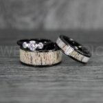 Deer Antler Rings, Couple Rings, Wedding Ring Set, Antler Wedding Bands, Deer Hunting Rings, Deer Hunting Rings