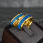 Opal Ring, Opal Wedding Band, Galaxy Ring, Galaxy Wedding Band, Crushed Opal Wedding Ring - Image 2