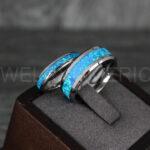 Opal Ring, Opal Wedding Band, Galaxy Ring, Galaxy Wedding Band, Crushed Opal Wedding Ring