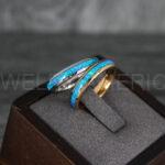 Opal Ring, Opal Wedding Band, Galaxy Ring, Galaxy Wedding Band, Crushed Opal Wedding Ring - Image 3