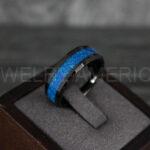 Opal Ring, Opal Wedding Band, Galaxy Ring, Galaxy Wedding Band, Crushed Opal Wedding Ring - Image 2