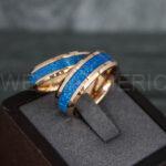 Opal Ring, Opal Wedding Band, Galaxy Ring, Galaxy Wedding Band, Crushed Opal Wedding Ring - Image 3