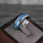 Opal Ring, Opal Wedding Band, Galaxy Ring, Galaxy Wedding Band, Crushed Opal Wedding Ring