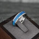 Opal Ring, Opal Wedding Band, Galaxy Ring, Galaxy Wedding Band, Crushed Opal Wedding Ring - Image 2