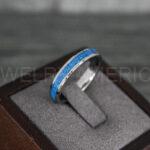 Opal Ring, Opal Wedding Band, Galaxy Ring, Galaxy Wedding Band, Crushed Opal Wedding Ring - Image 4