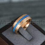 Opal Ring, Opal Wedding Band, Galaxy Ring, Galaxy Wedding Band, Crushed Opal Wedding Ring - Image 3