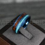 Turquoise Ring, Turquoise Wedding Ring, Turquoise Wedding Band, Turquoise Jewelry, Wood Ring, Wood Wedding Ring