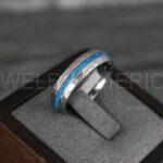 Opal Ring, Opal Wedding Band, Galaxy Ring, Galaxy Wedding Band, Crushed Opal Wedding Ring - Image 4