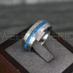 Opal Ring, Opal Wedding Band, Galaxy Ring, Galaxy Wedding Band, Crushed Opal Wedding Ring - Image 2