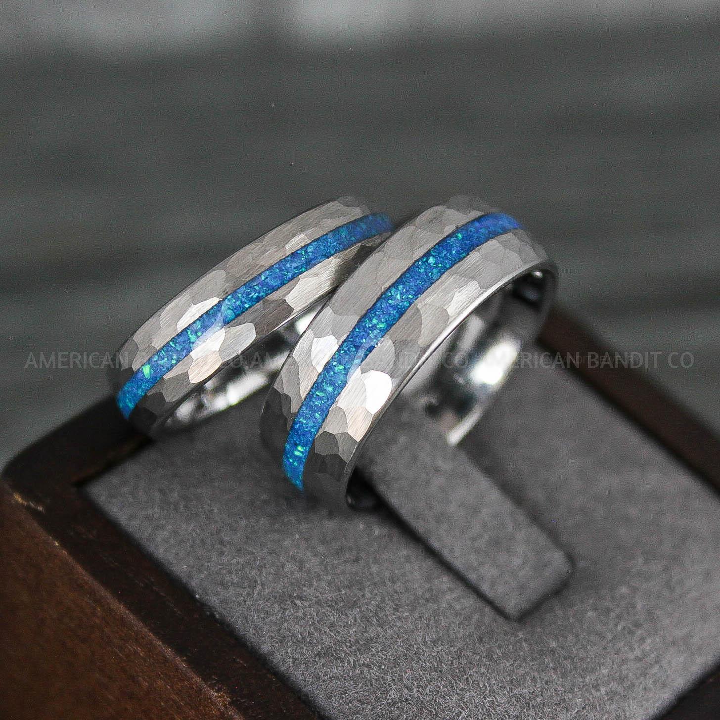 IMG_7919 Opal Ring, Opal Wedding Band, Galaxy Ring, Galaxy Wedding Band, Crushed Opal Wedding Ring - Image 1