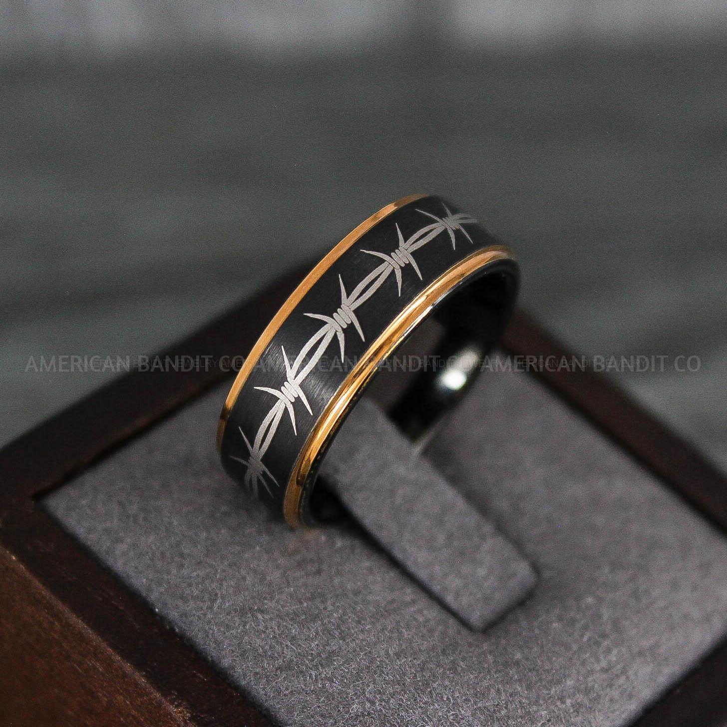 IMG_7920 Barb Wire Ring, Barbed Wire Ring, Barb Wire Wedding Ring, Biker Ring, Black Wedding Band, Biker Wedding Band - Image 1