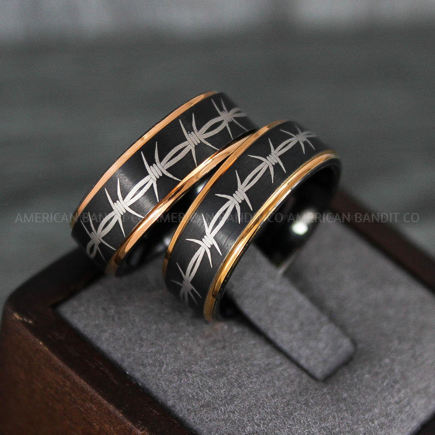 IMG_7921 Barb Wire Rings, Barbed Wire Rings, Barb Wire Wedding Rings, Biker Rings, Black Wedding Bands, Biker Wedding Bands - Image 1