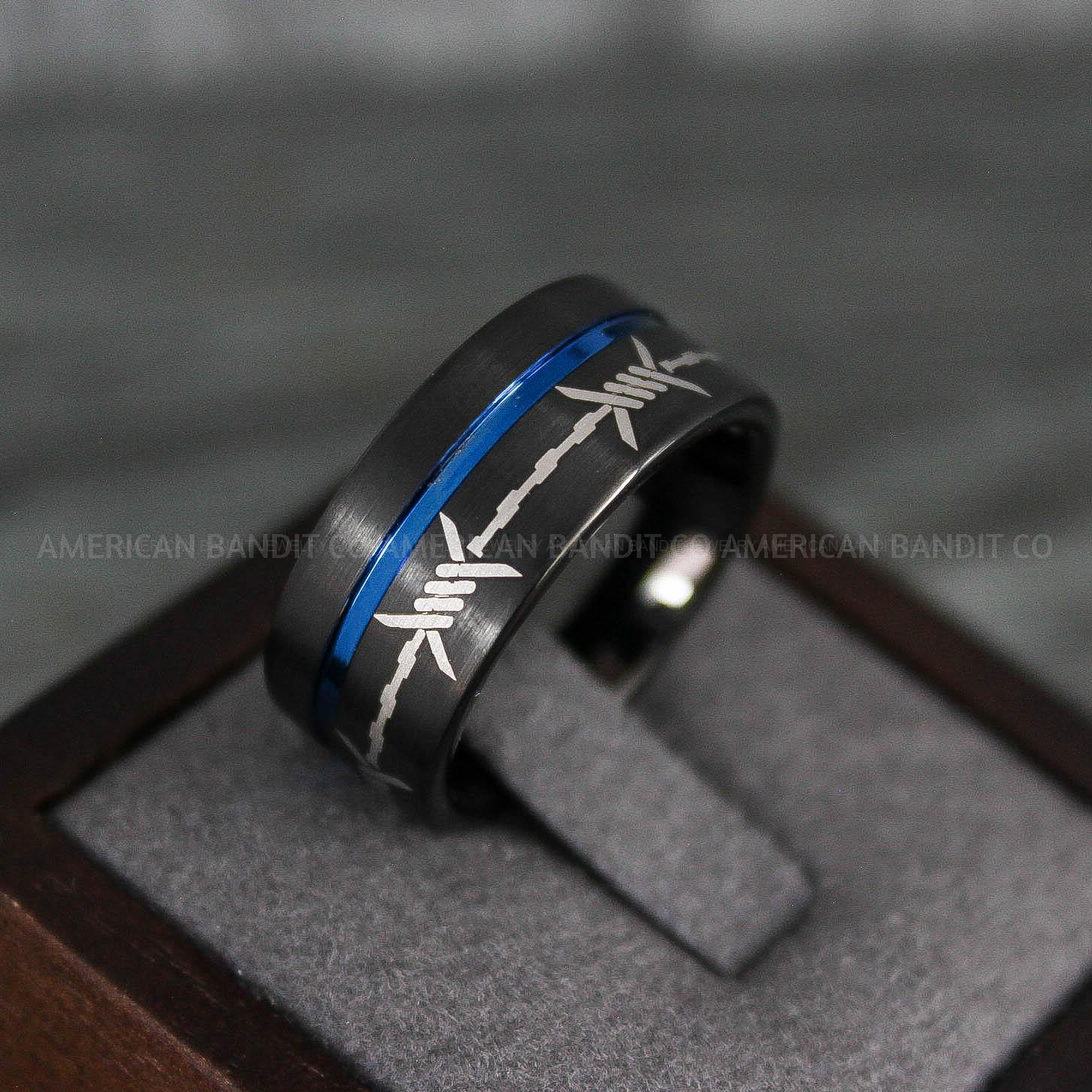 IMG_7923 Barb Wire Ring, Barbed Wire Ring, Barb Wire Wedding Ring, Biker Ring, Black Wedding Band, Biker Wedding Band - Image 1