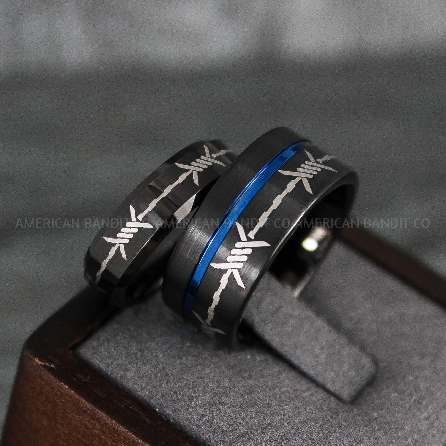 IMG_7924 Barb Wire Rings, Barbed Wire Rings, Barb Wire Wedding Rings, Biker Rings, Black Wedding Bands, Biker Wedding Bands - Image 1