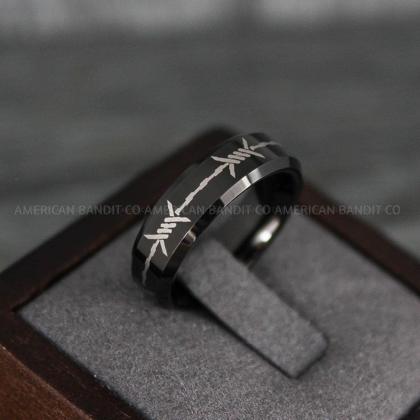 IMG_7925 Barb Wire Ring, Barbed Wire Ring, Barb Wire Wedding Ring, Biker Ring, Black Wedding Band, Biker Wedding Band - Image 1