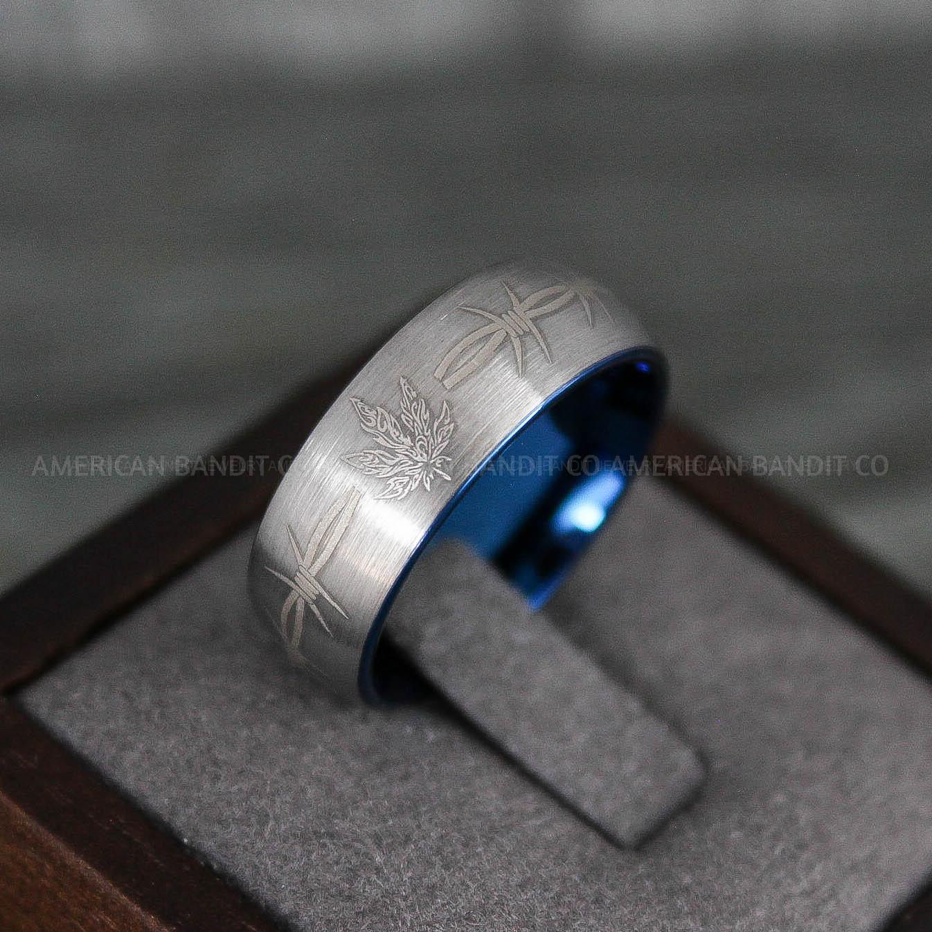 IMG_7926 Cannabis Ring, Cannabis Wedding Ring, Marijuana Ring, Marijuana Wedding Band, Silver Wedding Ring - Image 1