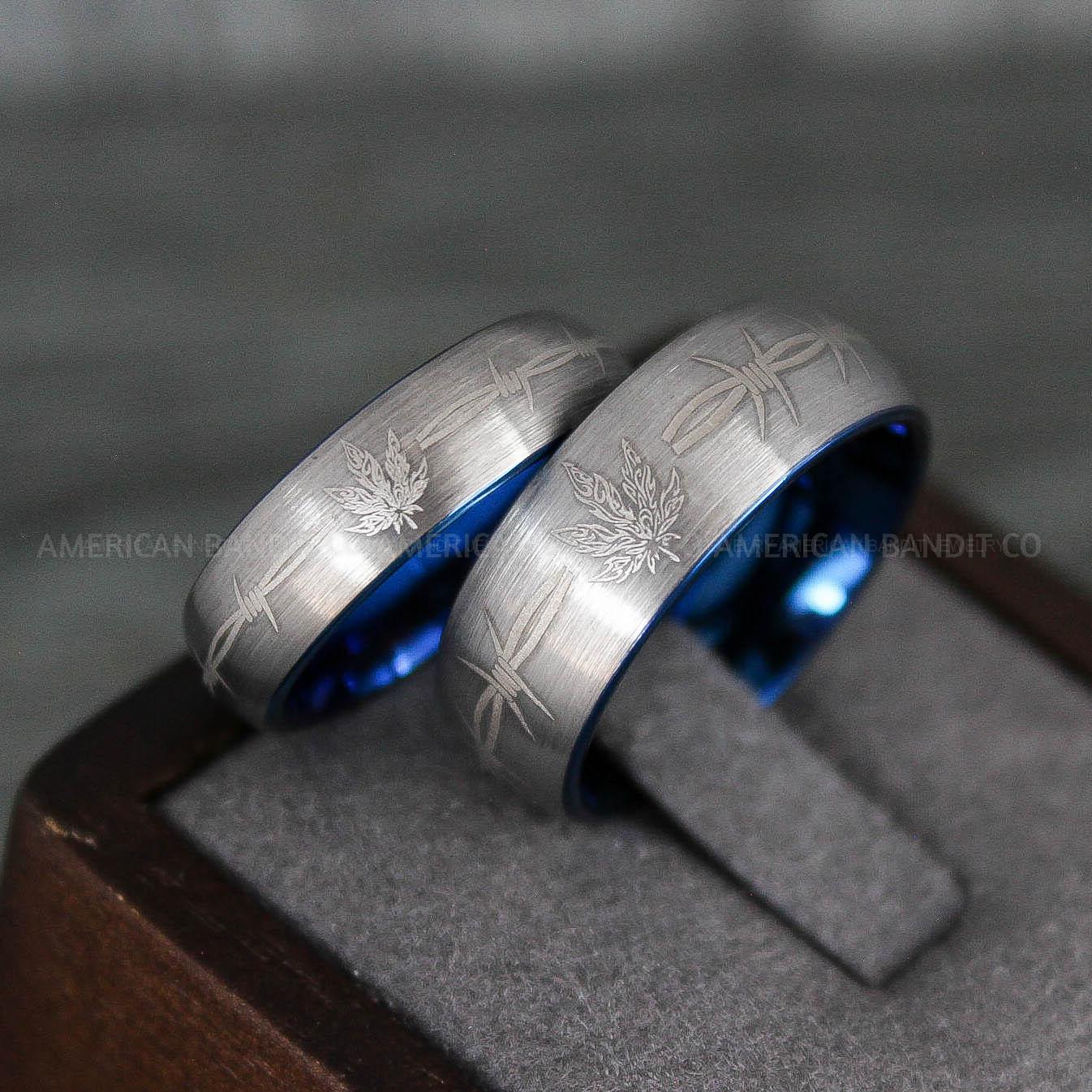 IMG_7927 Cannabis Rings, Cannabis Wedding Rings, Marijuana Rings, Marijuana Wedding Bands, Silver Wedding Rings - Image 1