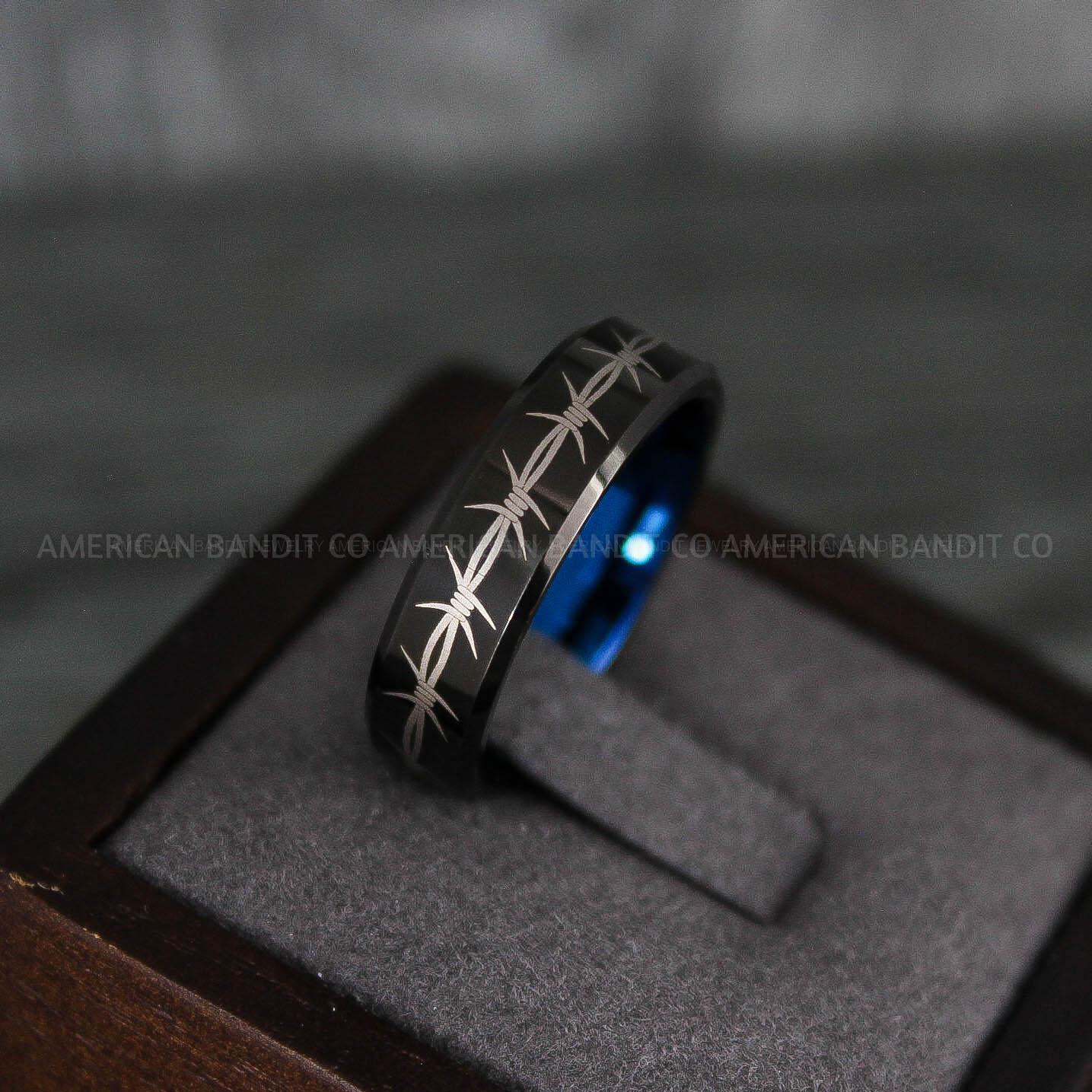 IMG_7935 Barb Wire Ring, Barbed Wire Ring, Barb Wire Wedding Ring, Biker Ring, Black Wedding Band, Biker Wedding Band - Image 1