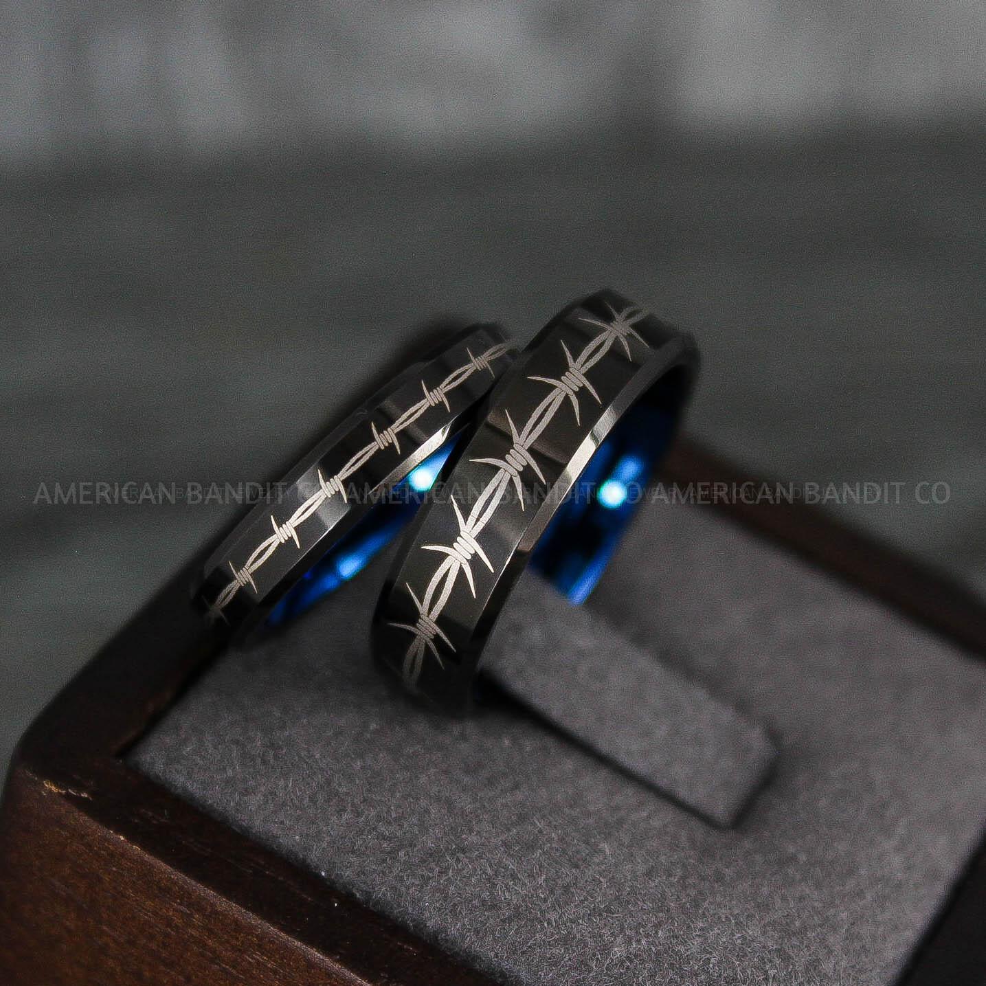 IMG_7936 Barb Wire Ring, Barbed Wire Ring, Barb Wire Wedding Ring, Biker Ring, Black Wedding Band, Biker Wedding Band - Image 1