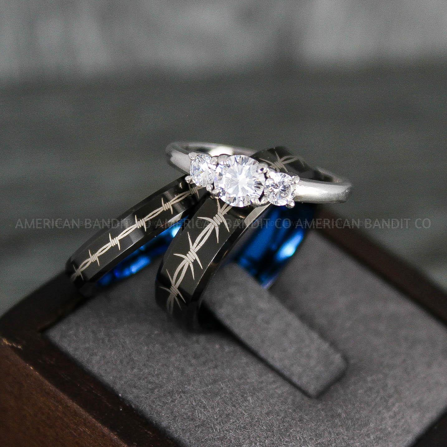 IMG_7941 Barb Wire Rings, Barbed Wire Rings, Barb Wire Wedding Rings, Biker Rings, Black Wedding Bands, Biker Wedding Bands - Image 1