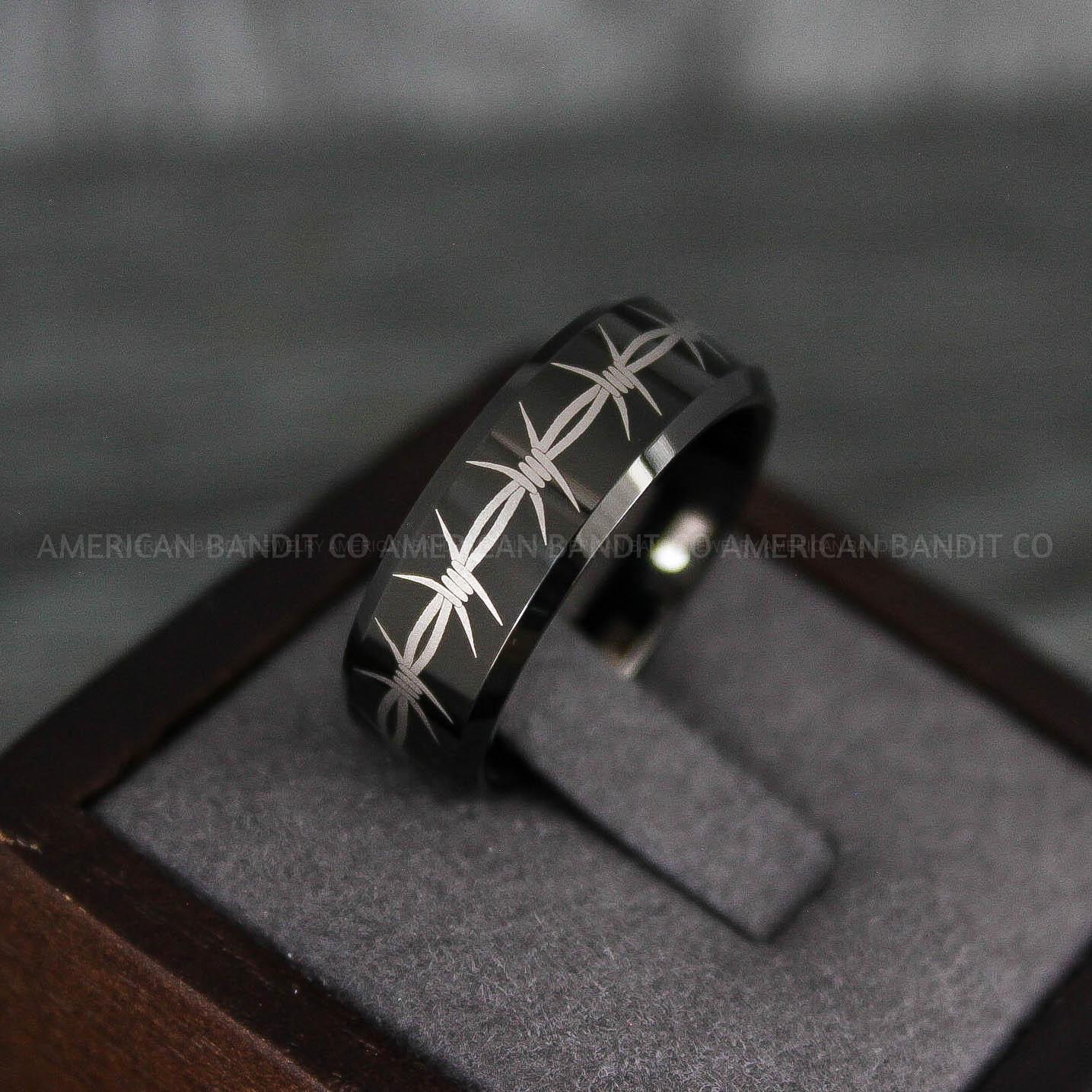 IMG_7944 Barb Wire Ring, Barbed Wire Ring, Barb Wire Wedding Ring, Biker Ring, Black Wedding Band, Biker Wedding Band - Image 1