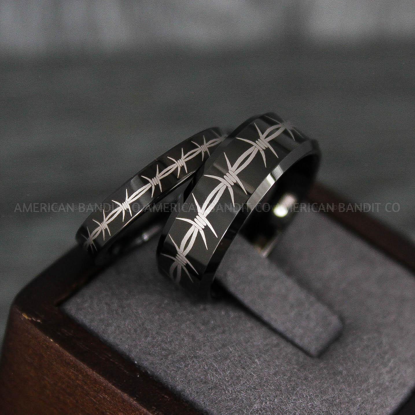 IMG_7945 Barb Wire Rings, Barbed Wire Rings, Barb Wire Wedding Rings, Biker Rings, Black Wedding Bands, Biker Wedding Bands - Image 1