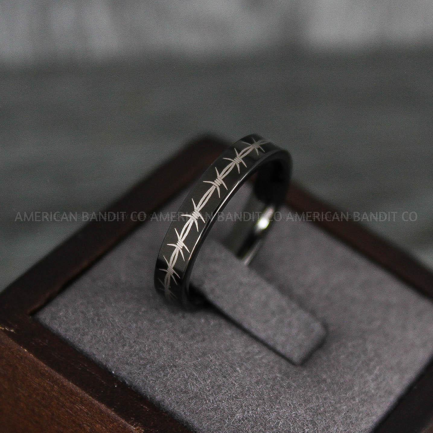 IMG_7946 Barb Wire Rings, Barbed Wire Rings, Barb Wire Wedding Rings, Biker Rings, Black Wedding Bands, Biker Wedding Bands - Image 1