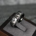 Forest Ring, Mountain Range Ring, Mountains Scene Ring, Fishing Ring, Hunting Wedding Band