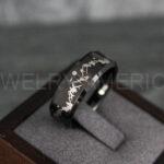 Forest Ring, Mountain Range Ring, Mountains Scene Ring, Fishing Ring, Hunting Wedding Band