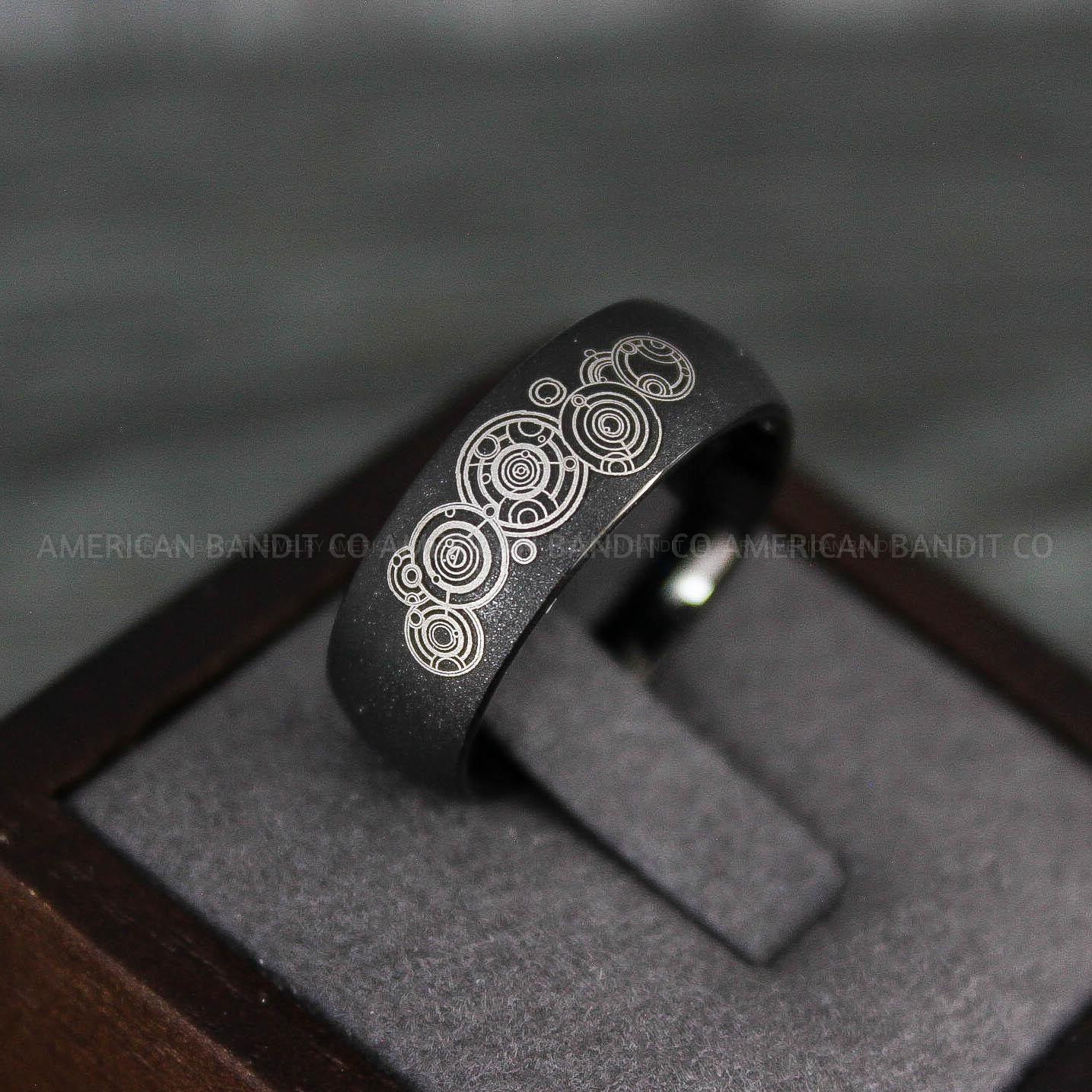 IMG_7960 Dr Who Rings, Dr Who Wedding Rings, Sandblasted Ring, Dr Who Jewelry, Gallifreyan Rings, Gallifreyan Wedding Rings, Gallifreyan Wedding Bands, Gallifreyan Jewelry - Image 1