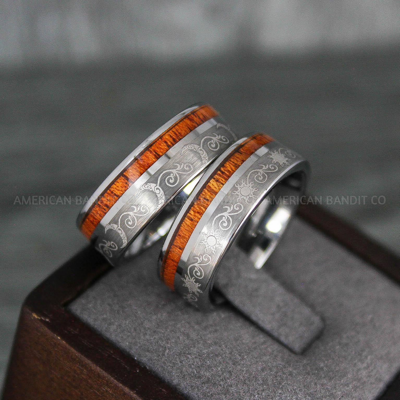 IMG_7964 Sun and Moon Rings, Sun and Moon Wedding Rings, Sun and Moon Wedding Bands, Sun and Moon Jewelry, Couple Rings, Matching Couple Rings - Image 1