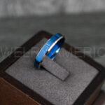 Couple Rings, Blue Wedding Bands, Blue Tungsten Rings, Matching Couple Rings, Couple Wedding Bands