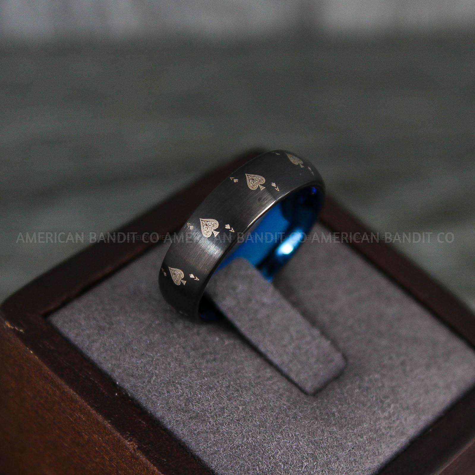 IMG_7971 Ace of Spades Rings, Poker Rings, Blackjack Rings, Poker Jewelry, Spade Rings, Spade Wedding Band - Image 1