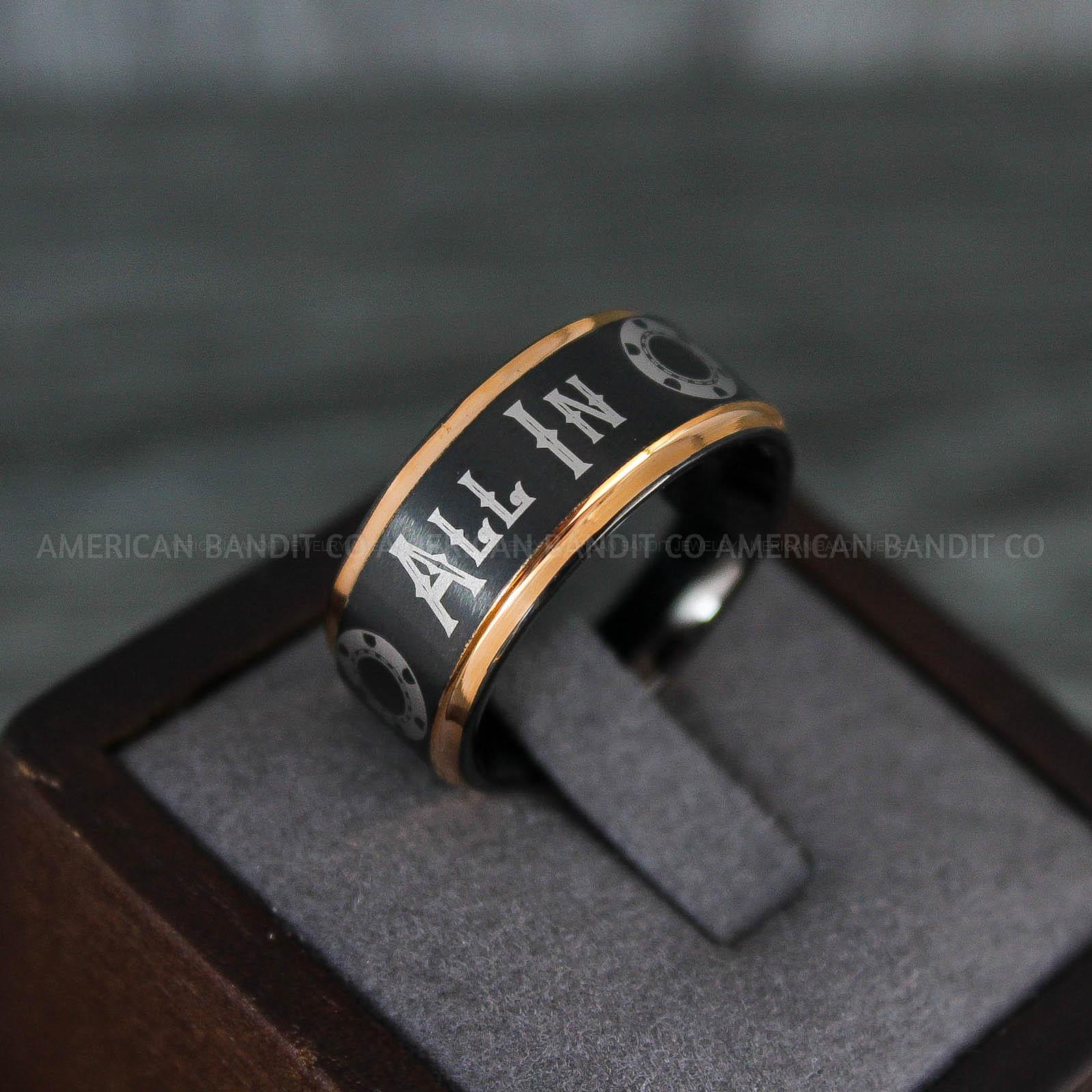 IMG_7973 All In Ring, Ace of Spades Ring, Poker Ring, Blackjack Ring, Poker Jewelry, Spade Ring, Spade Wedding Band - Image 1