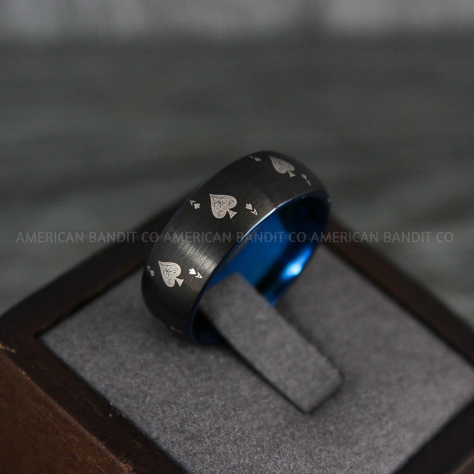 IMG_7974 Ace of Spades Rings, Poker Rings, Blackjack Rings, Poker Jewelry, Spade Rings, Spade Wedding Band - Image 1