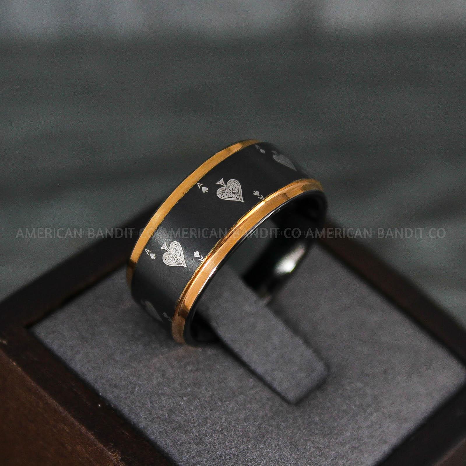 IMG_7975 Ace of Spades Rings, Poker Rings, Blackjack Rings, Poker Jewelry, Spade Rings, Spade Wedding Band - Image 1